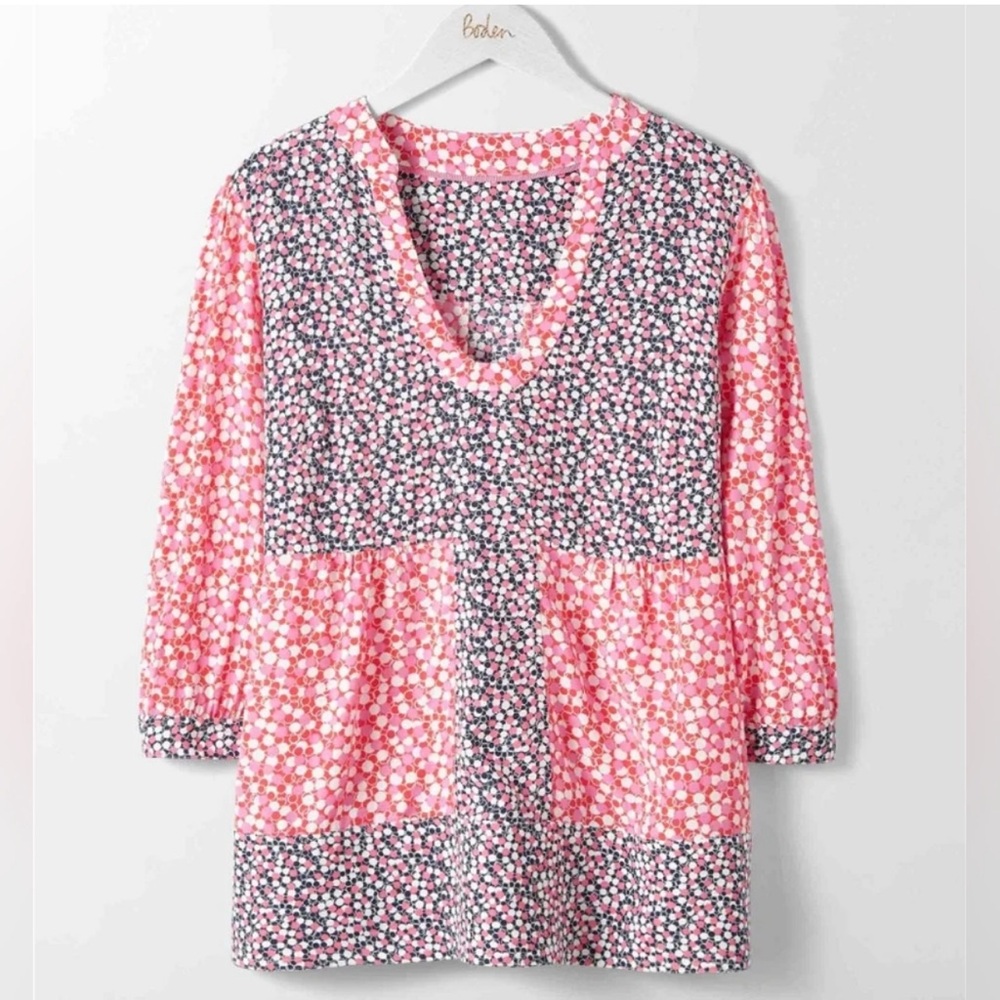 Boden Size 18 Mollie top in “Melon Crush Bloomsbury Spot” Print - Picture 5 of 14